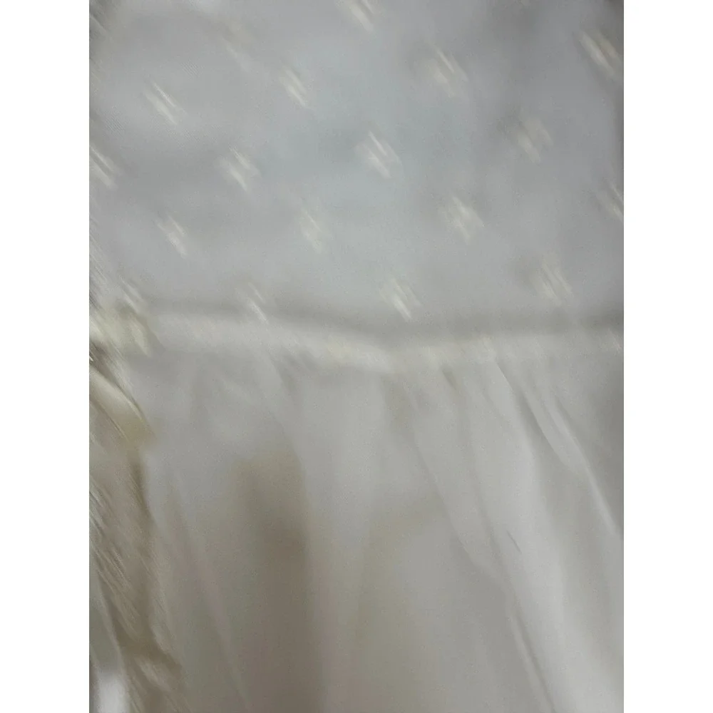 Vintage‎ White Sheer Embroidered Baby Christening Gown Lace Trim Ribbon Tie 9M